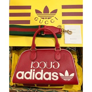 グッチ(Gucci)のadidas x Gucci ミニ ダッフルバッグ　ボストンバッグ　赤　レッド(ボストンバッグ)