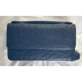 BRIONI オーストリッチ クラッチバッグ/ブリオーニ セカンドバッグ レア品-