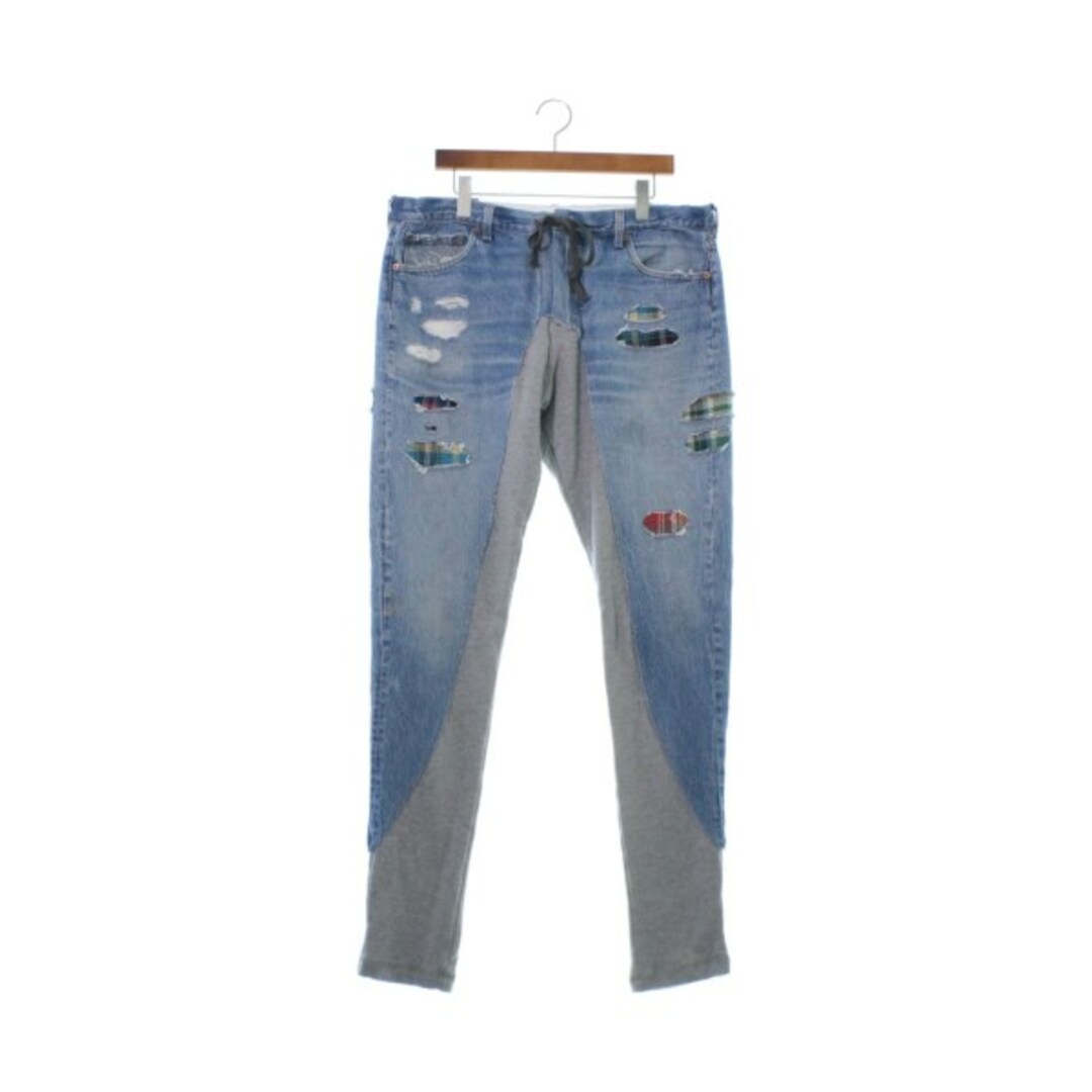 GREG LAUREN デニムパンツ -(L位) インディゴxグレー等