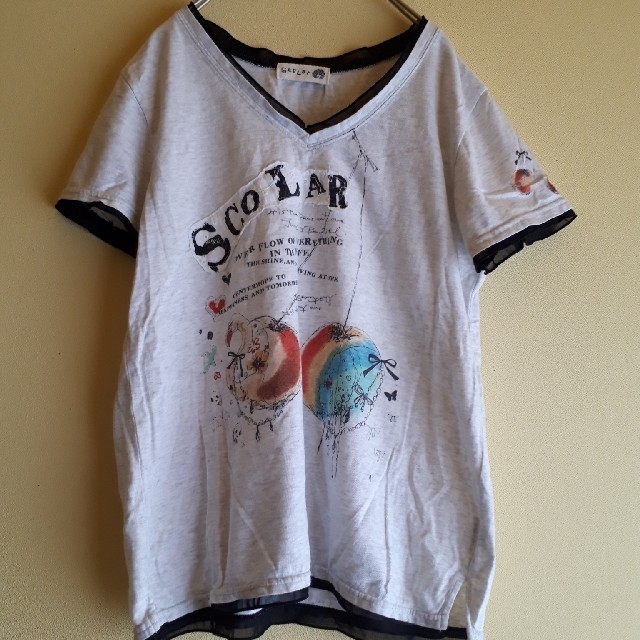ScoLar(スカラー)のscolar さくらんぼ Vネック カットソー レディースのトップス(カットソー(半袖/袖なし))の商品写真