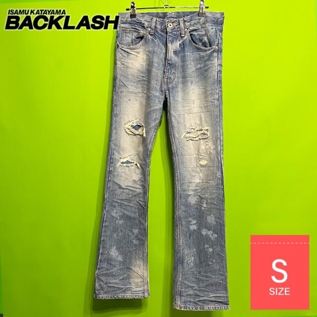 メンズBACKLASH シルケット13.5ozデニム インディゴ染め Sサイズ