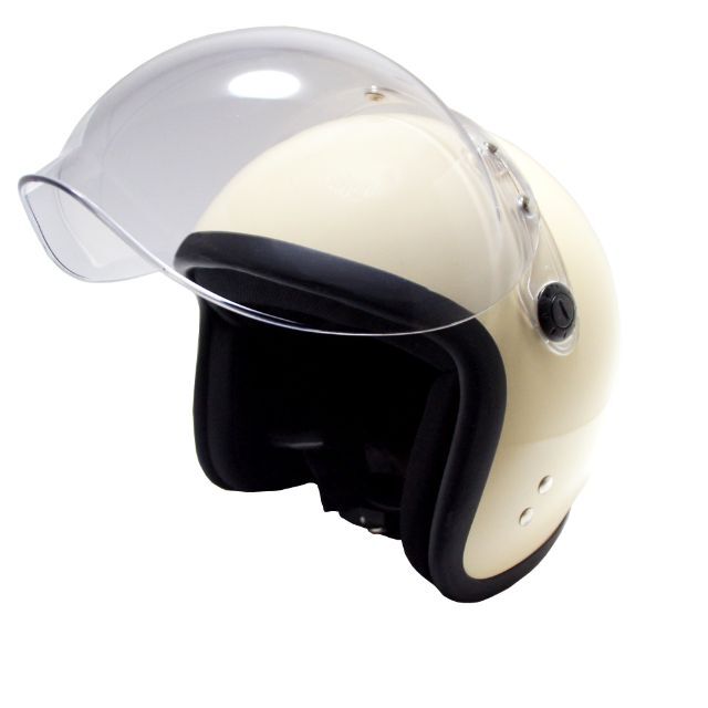 ヘルメット シールド付 ジェットヘルメット 全排気量対応 アイボリー
