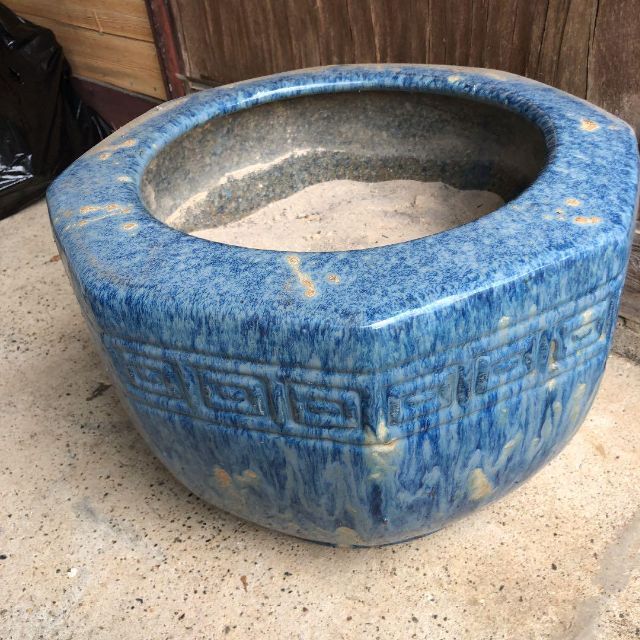 大型 直径47cm 火鉢 金魚鉢 メダカ鉢 古民具 睡蓮鉢 鉢 昭和レトロ 大型 直径47cm 火鉢 金魚鉢 メダカ鉢 古民具 睡蓮鉢 鉢 昭和レトロ