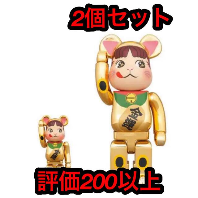 おもちゃ/ぬいぐるみBE＠RBRICK 招き猫 ペコちゃん 金運 金メッキ 100% & 400%