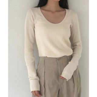 トゥデイフル(TODAYFUL)の【美品】TODAYFUL バックスリットピササーマル ロンＴ 長袖インナー(カットソー(長袖/七分))