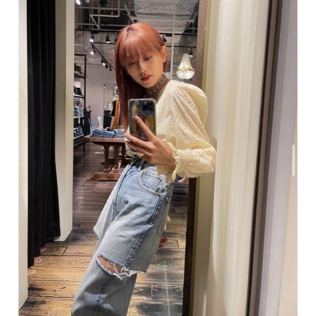 moussy THIGH SLIT LOOSE STRAIGHT 23インチ