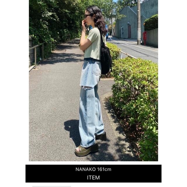 23☆MOUSSY THIGH SLIT LOOSE STRAIGHT確実正規品