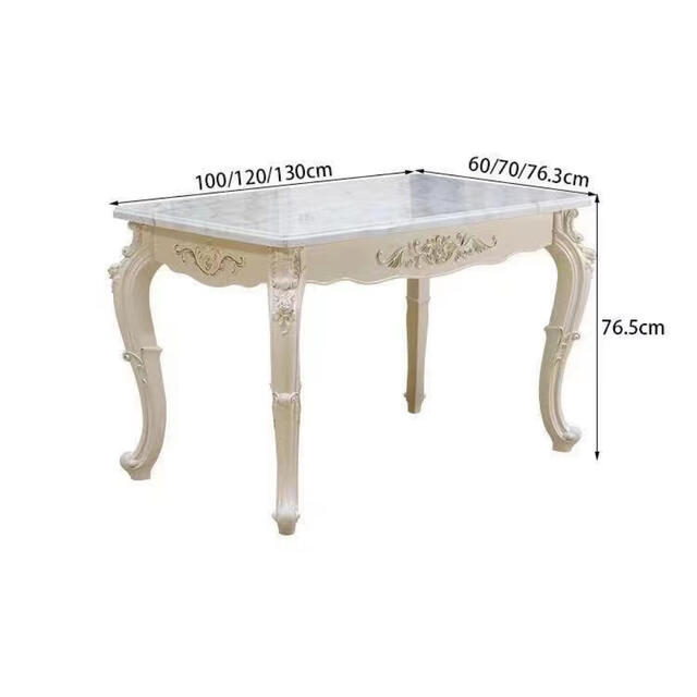 アンティーク風 猫脚ダイニングテーブルスツール(100*60cm)セット