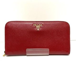 プラダ(PRADA)のPRADA(プラダ) 長財布 - レッド レザー(財布)