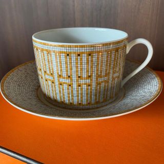 エルメス(Hermes)のHERMES エルメス モザイクヴァンキャトル モーニングカップ&ソーサー(食器)