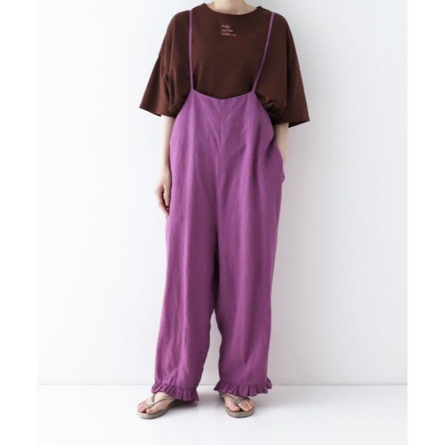 22SS nest Robe リネン フリル サロペット 定価2万7500円 贅沢屋の