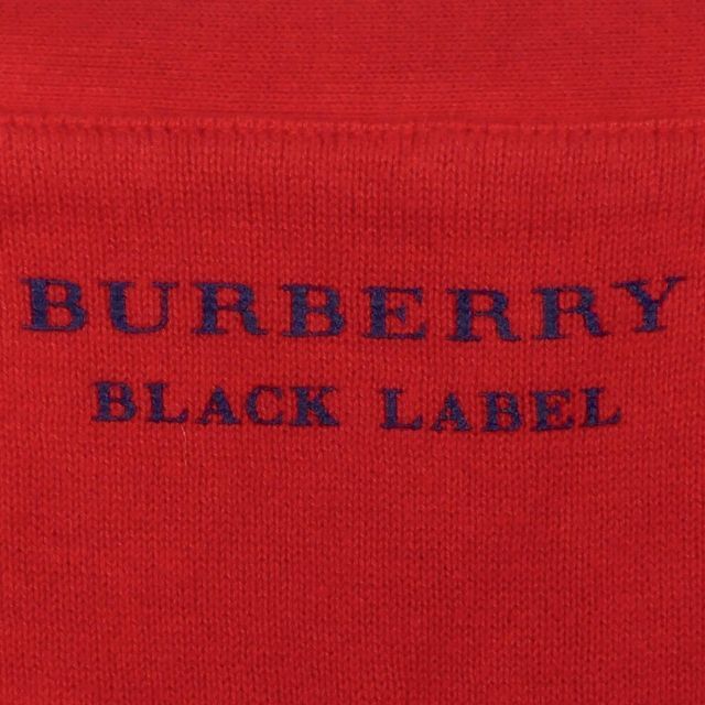 BURBERRY BLACK LABEL(バーバリーブラックレーベル)のバーバリー 廃盤 カーディガン ニットセーター M 赤 メンズ長袖 HN1654 メンズのトップス(カーディガン)の商品写真
