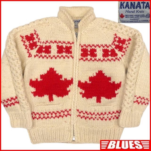 カウチン セーター kanata ニット カナダ製 メンズL カナタHN1648
