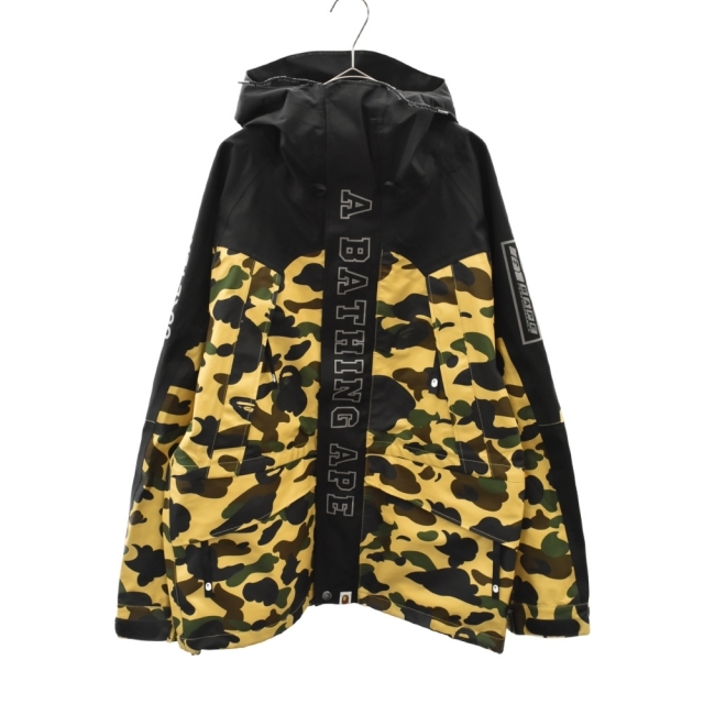 A BATHING APE アベイシングエイプ GORE-TEX 1ST CAMO SNOWBOARD JACKET ゴアテックス マウンテンジャケットパーカー イエロー 001HJF701003X62センチ裄丈