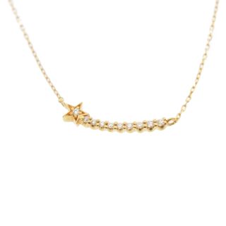 スタージュエリー(STAR JEWELRY)のSTAR JEWELRY スタージュエリー 18K 10P 0.04ct スターダスト 流れ星モチーフ ネックレス ゴールド(ネックレス)