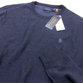 ポロラルフローレン(POLO RALPH LAUREN)の1点のみ☆新品 ラルフローレン M/ネイビーヘザー ピマコットンワッフルニット(ニット/セーター)