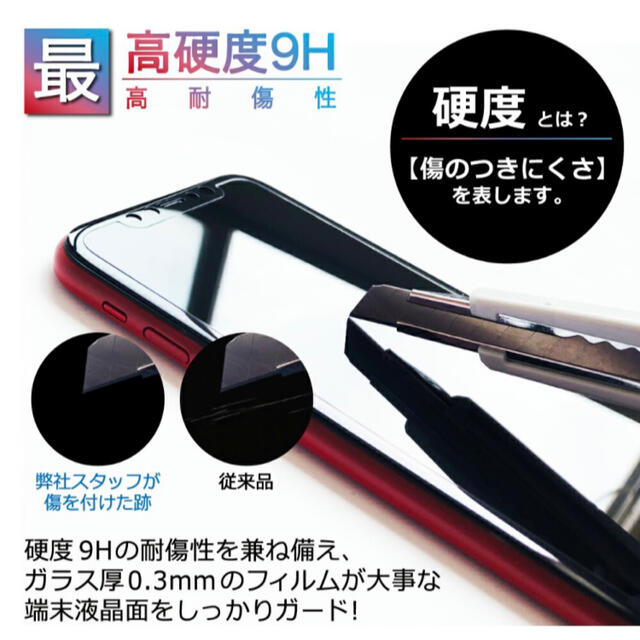 新品　ガラスフィルム 日本製 ガイド枠付 液晶保護フィルム iPhone スマホ/家電/カメラのスマホアクセサリー(保護フィルム)の商品写真
