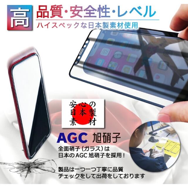 新品　ガラスフィルム 日本製 ガイド枠付 液晶保護フィルム iPhone スマホ/家電/カメラのスマホアクセサリー(保護フィルム)の商品写真