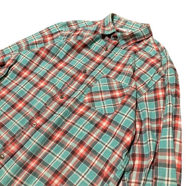 ART VINTAGE(アートヴィンテージ)の90’s vintage チェックシャツ エメラルドグリーン XL メンズのトップス(シャツ)の商品写真