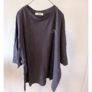 ウィゴー(WEGO)のチャコールグレー　メンズライクTシャツ(Tシャツ(半袖/袖なし))