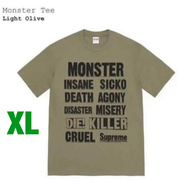 Supreme(シュプリーム)のXLサイズ　Supreme Monster Tee Light Olive メンズのトップス(Tシャツ/カットソー(半袖/袖なし))の商品写真