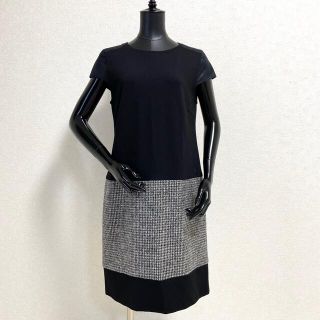 マックスマーラ(Max Mara)のご専用 MARELLA SPORT 異種素材ドッキング バイカラーワンピース (ひざ丈ワンピース)