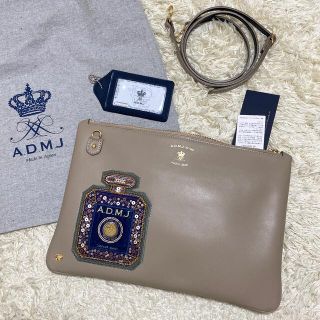 A.D.M.J. リバティソフト ストラップ付 2WAY クラッチバッグ 黒