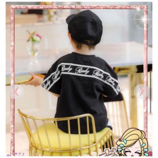 レディー(Rady)のちびrady ロゴ ライン 半袖 Tシャツ ブラック(Tシャツ/カットソー)