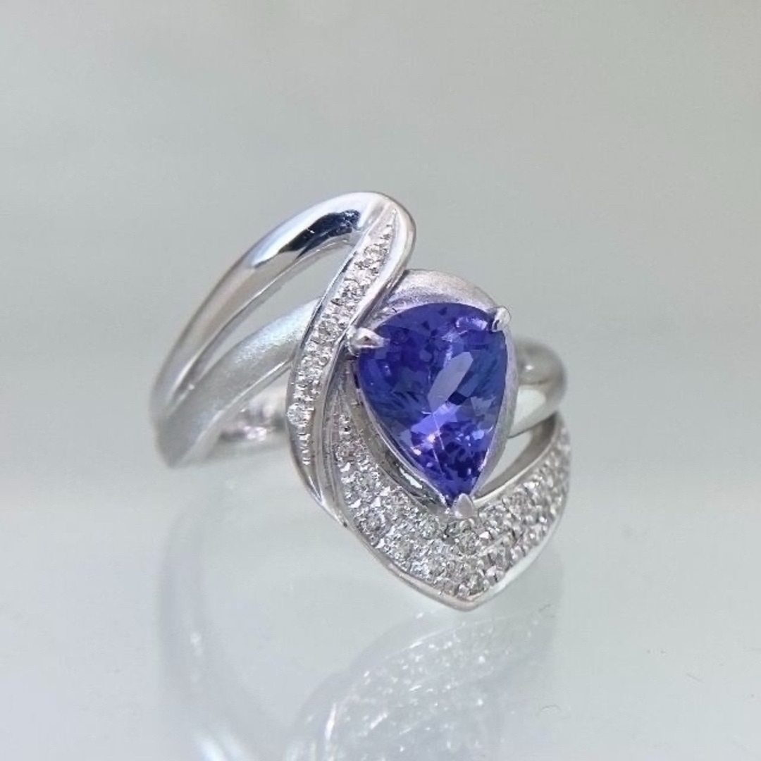 新品 タンザナイト ダイヤ リング 1.76ct Pt900 2