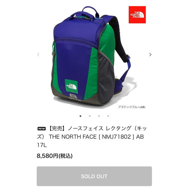 ノースフェイス レクタング（キッズ）  リュックサック　完売品