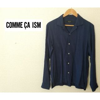 コムサイズム(COMME CA ISM)の【レーヨンシャツ】COMME CA ISM 長袖シャツ トップス ネイビー S(シャツ)