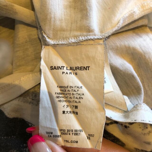 Saint Laurent(サンローラン)のYSL Saint Laurent サンローラン　黒の柄ものトップス レディースのトップス(Tシャツ(半袖/袖なし))の商品写真