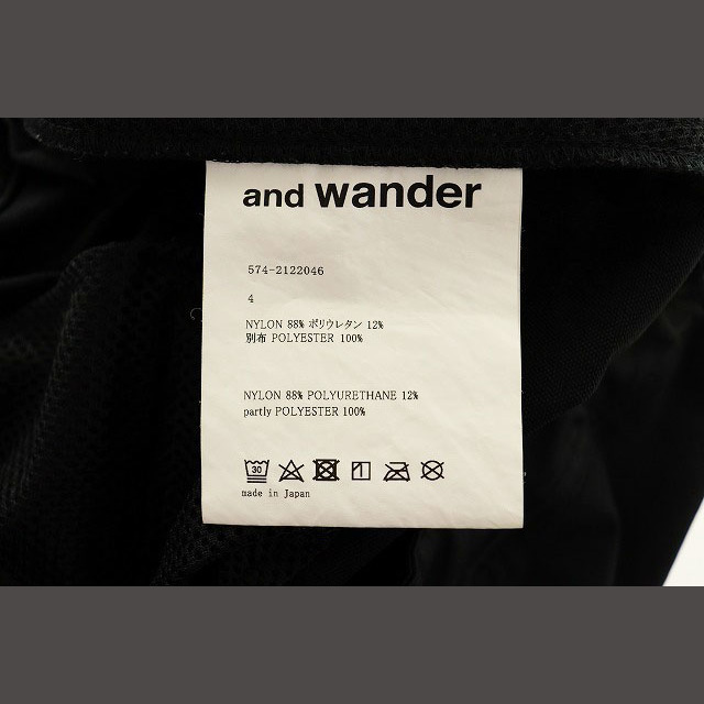 アンドワンダー and wander 22SS トレックショーツ ブラック 4