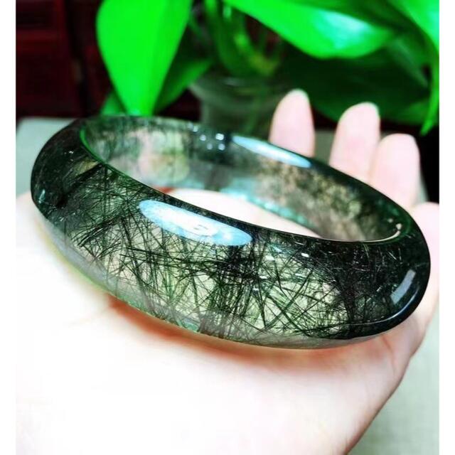 ⭐【天然】グリーンルチル クオーツ バングル 57mm-vonxconsulting.com