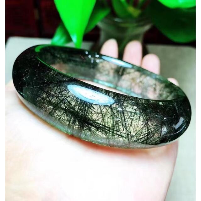⭐【天然】グリーンルチル クオーツ バングル 57mm-vonxconsulting.com
