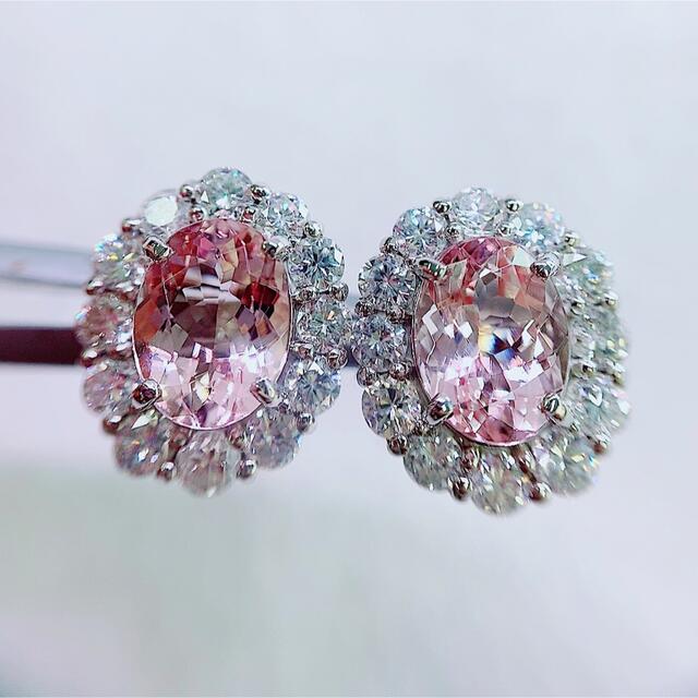 ☆2.1ct☆✨モルガナイト1.4ctダイヤモンドプラチナピアスイヤリング