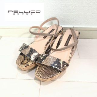 ペリーコ(PELLICO)のペリーコサニー ◆PELLICO SUNNY ウェッジ サンダル 37 パイソン(サンダル)