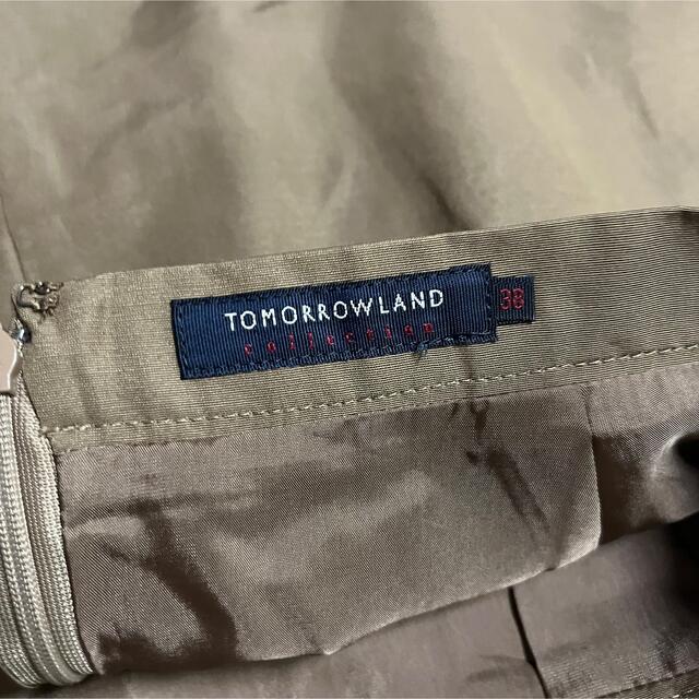 TOMORROWLAND(トゥモローランド)の【即納】 TOMORROWLAND コットンシルクミニスカート カーキ 38 レディースのスカート(ミニスカート)の商品写真