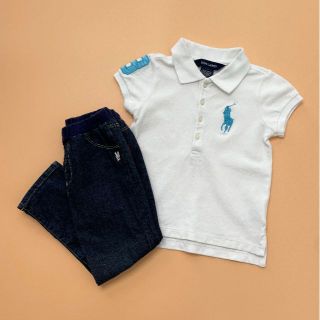 ラルフローレン(Ralph Lauren)のRALPH LAUREN MIKIHOUSE ポロシャツデニム 女の子100cm(Tシャツ/カットソー)