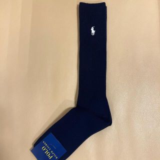 ポロラルフローレン(POLO RALPH LAUREN)の新作新品　レディース  ポロラルフローレン　紺リブハイソックス　送料無料(ソックス)