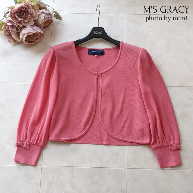 M'S GRACY*WEB掲載*おリボンカーディガン ボレロ レディース トップス