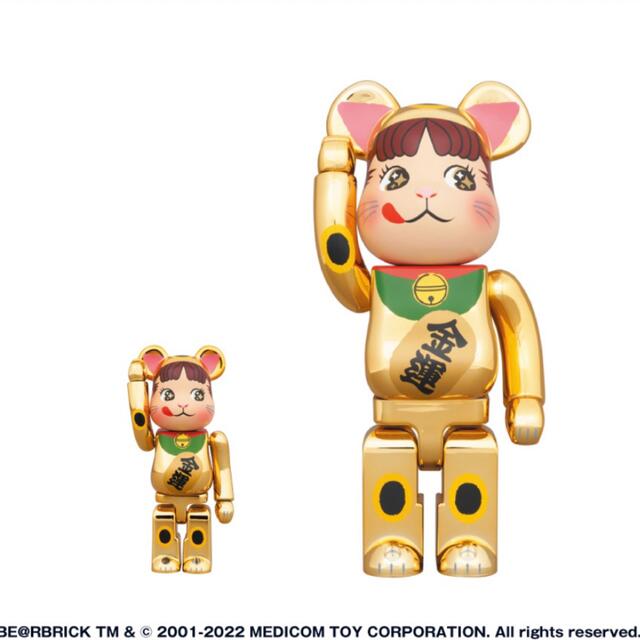オンライン売り出し BE@RBRICK 招き猫 ペコちゃん 金運 金メッキ 100
