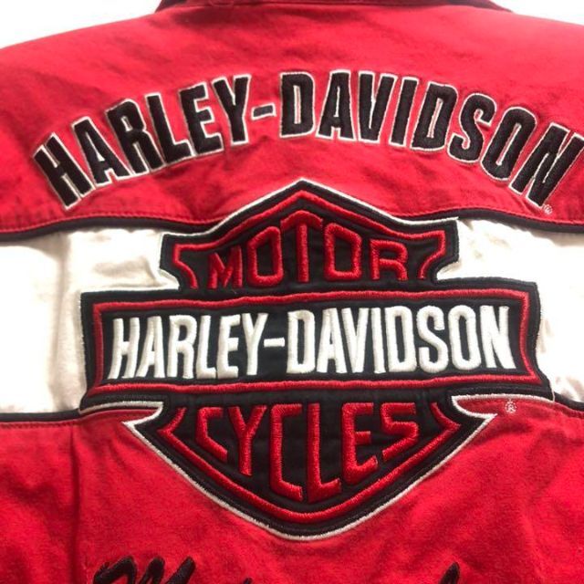 Harley Davidson(ハーレーダビッドソン)のHarley-Davidson ◆ハーレー 半袖ジッパーシャツ デカロゴ レディースのトップス(シャツ/ブラウス(半袖/袖なし))の商品写真