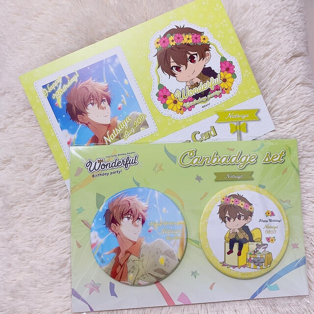 Free! 桐嶋夏也 バースデー缶バッジセット フォトプロップスカードの