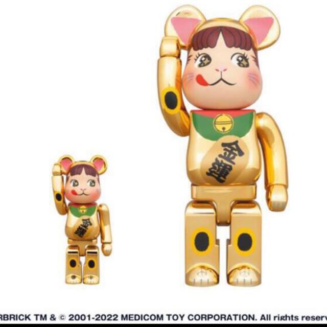 BE＠RBRICK 招き猫 ペコちゃん 金運 金メッキ 100% & 400%フィギュア