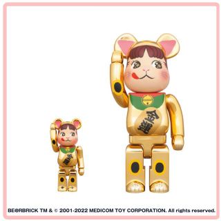 ベアブリック(BE@RBRICK)のBE＠RBRICK 招き猫ペコちゃん 金運 金メッキ 100% & 400%(その他)