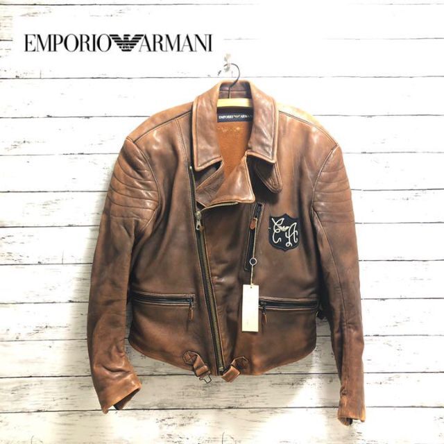 好評安い Emporio Armani - EMPORIO ARMANI 革ジャン メンズの通販 by