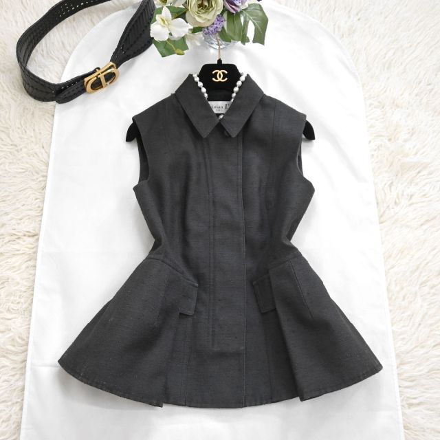 減額 ☆Christian Dior☆極美品☆完売☆シルク☆ペプラム☆ジレ