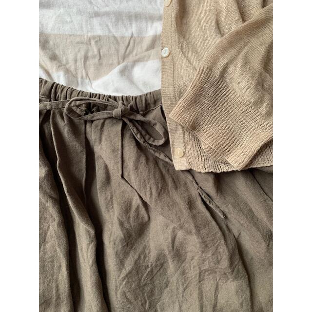 MUJI (無印良品)(ムジルシリョウヒン)の無印良品　ギャザースカート　麻100% レディースのスカート(ロングスカート)の商品写真