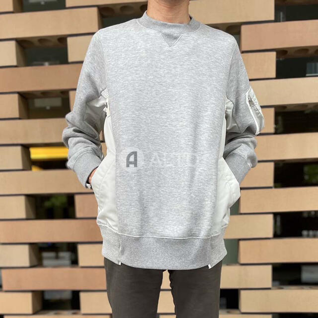 新入荷 スウェット ハイブリッド サカイ sacai - sacai グレー SCM043